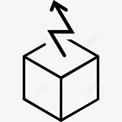 箭头上升的立方体图标png_新图网 https://ixintu.com 几何 打雷 箭 螺栓 闪电