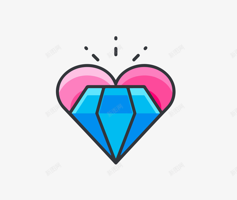 钻石心形图标png_新图网 https://ixintu.com ai格式 卡通 图标 心 心形 心心 情人节 扁平设计 爱心 爱心图案 爱心矢量图免费 爱心矢量图免费下载 爱情 爱没有距离 钻石