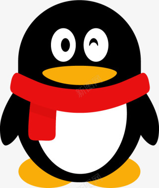 卡通艺术字QQ的头像企鹅图标图标