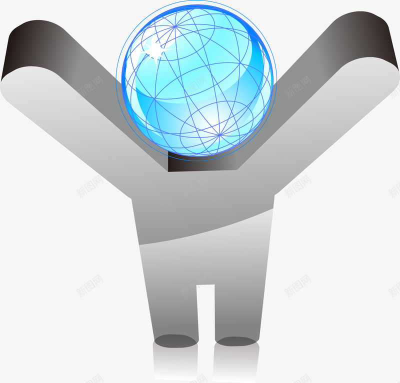 互联网安全地球小人png免抠素材_新图网 https://ixintu.com 互联网 地球 安全 小人