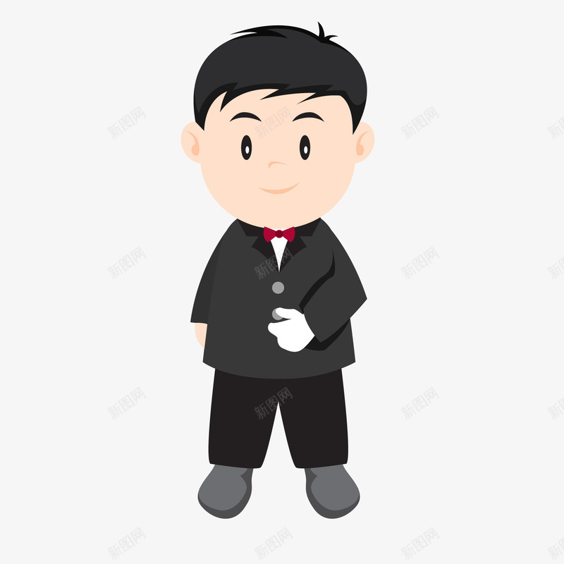 卡通穿正装的小男孩矢量图ai免抠素材_新图网 https://ixintu.com 人物设计 小男孩 帅气的男孩 正装 西装 矢量图