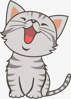 卡通手绘唱歌的动物卡通小猫萌宠logo高清图片