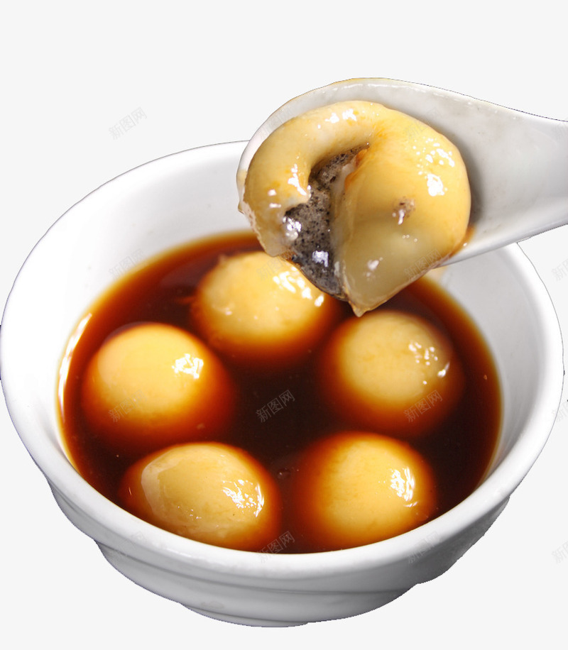 红糖汤圆png免抠素材_新图网 https://ixintu.com 传统食物 元宵 汤水 红色