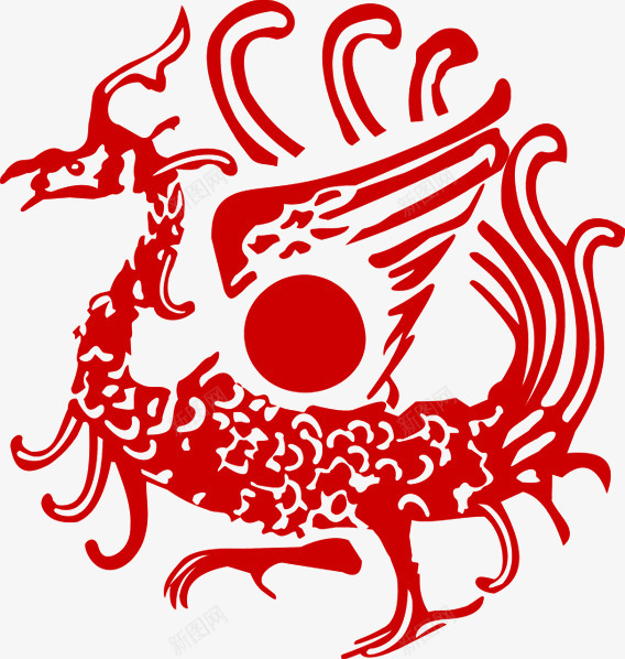 神兽红色动物印章png免抠素材_新图网 https://ixintu.com 动物 印章 红色