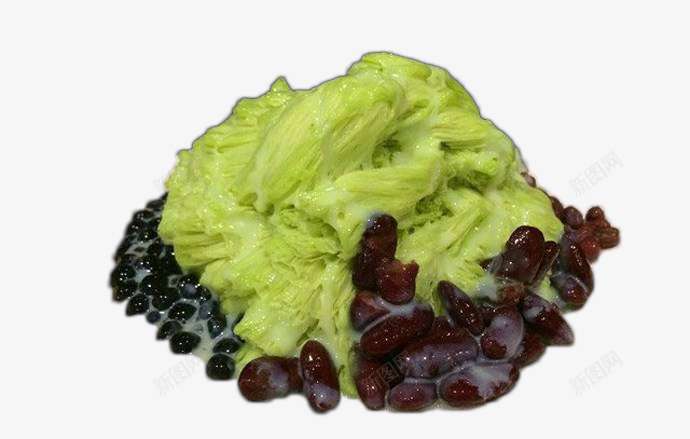 抹茶红豆甜食绵绵冰png免抠素材_新图网 https://ixintu.com 冰饮 抹茶味 甜品 红豆 绵绵冰