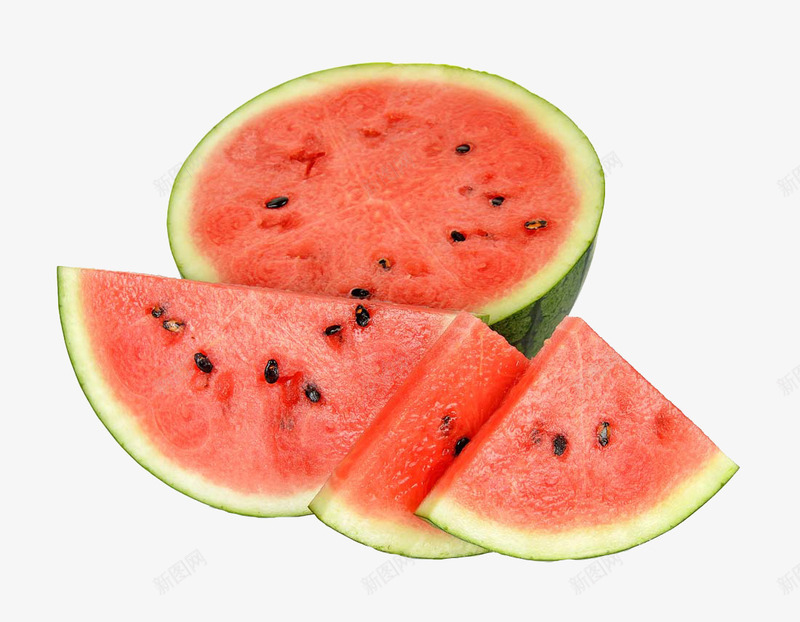 夏天的大西瓜png免抠素材_新图网 https://ixintu.com 冰镇 红色 绿色 西瓜 西瓜破