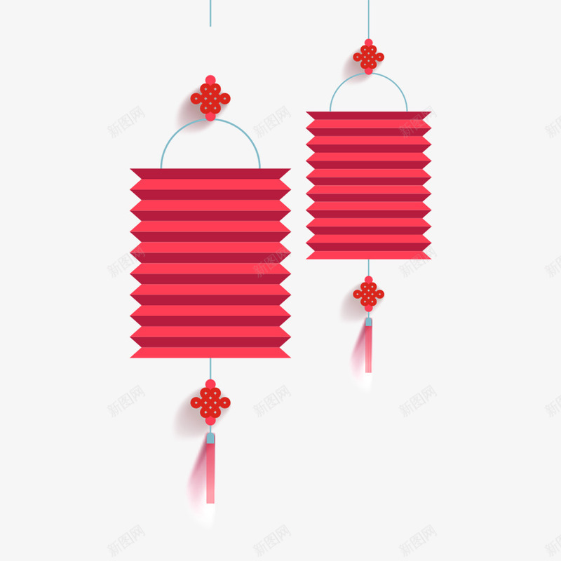 红色中国式灯笼png免抠素材_新图网 https://ixintu.com 2017 春节 水彩 灯笼 金鸡送福 鸡年 鸡年行大运