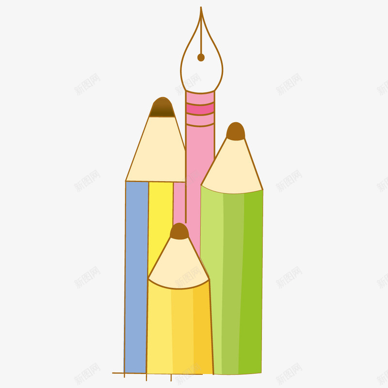 卡通简笔画铅笔钢笔矢量图ai免抠素材_新图网 https://ixintu.com 卡通 简笔画 钢笔 铅笔 矢量图