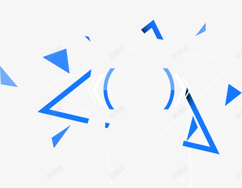 banner背景png免抠素材_新图网 https://ixintu.com 三角形 几何图形 蓝色