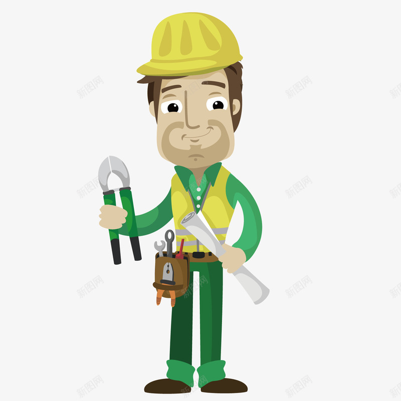 扳手图纸装修建筑工人png免抠素材_新图网 https://ixintu.com 图纸 建筑工人 扳手 装修 装修工