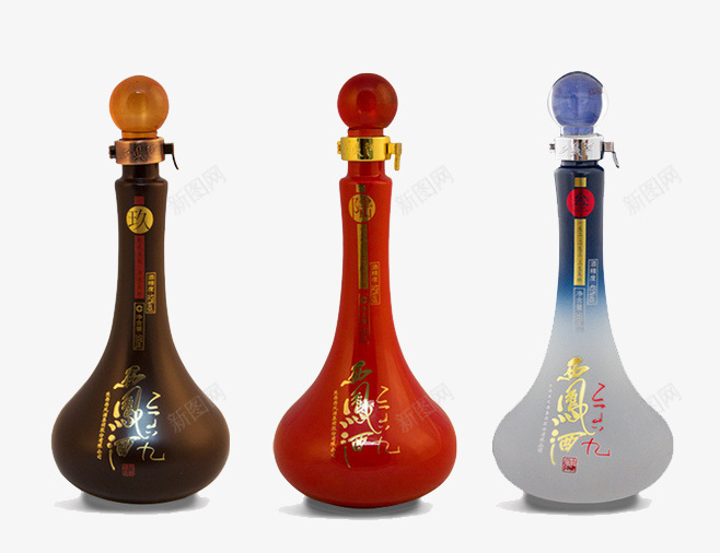西凤酒png免抠素材_新图网 https://ixintu.com 棕色 瓶子 白色 红色 茶酒