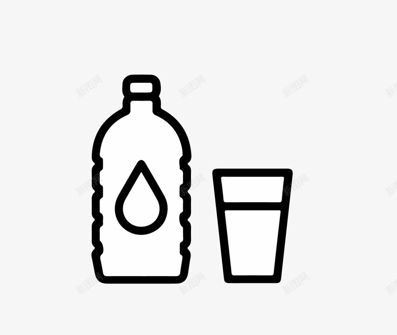 水壶水杯图标png_新图网 https://ixintu.com ai格式 nb 卡通 容器 扁平化设计 水 瓶 矢量图免费 矿泉水 矿泉水瓶 饮料
