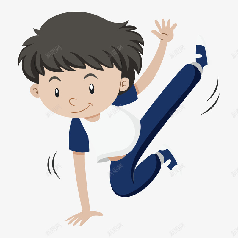 卡通男孩的舞蹈舞姿矢量图ai免抠素材_新图网 https://ixintu.com 卡通 手绘 男孩 简约 舞蹈 跳舞 跳舞的人 矢量图