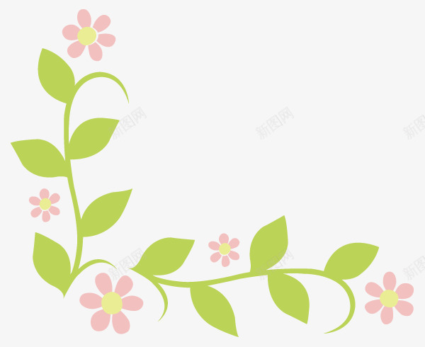 粉色小花信纸png免抠素材_新图网 https://ixintu.com 小花 手绘 简单 粉色