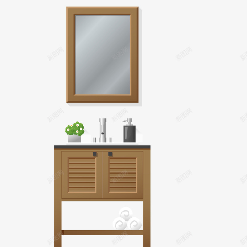 实木的卫生间洗手台矢量图ai免抠素材_新图网 https://ixintu.com 卫生间 实木 室内设计 家居 洗手台 装修 矢量图