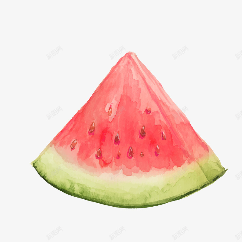 手绘的美味西瓜psd免抠素材_新图网 https://ixintu.com 冰爽 夏天 美味 西瓜