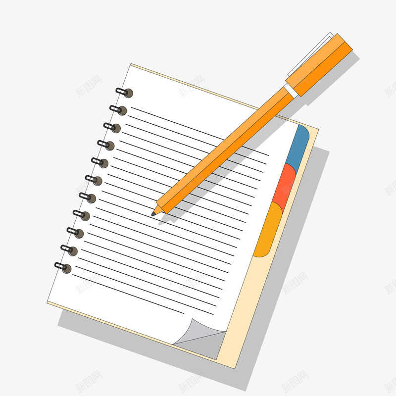 卡通笔记本和铅笔矢量图ai免抠素材_新图网 https://ixintu.com 书写 学习用品 扁平化 文具 笔记本 记录 铅笔 矢量图