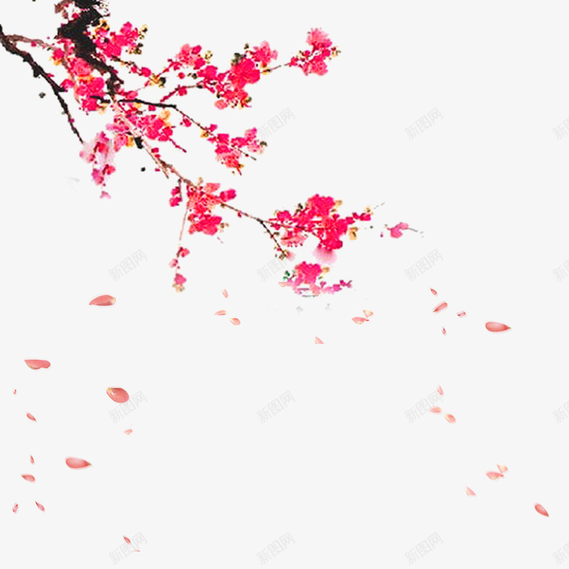 仙气缥缈的桃花林png免抠素材_新图网 https://ixintu.com 三生三世 仙气 手绘桃树 手绘桃花 手绘水墨桃花 春天 树枝 桃花 桃花林 花朵 花瓣 踏春