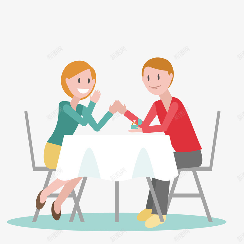 一起约会情侣矢量图ai免抠素材_新图网 https://ixintu.com PNG免抠图 PNG免抠图下载 canting 吃饭 坐在餐桌前 晚餐 浪漫 爱情 矢量图 约会吃饭 餐厅