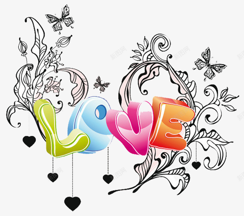 字母lovepng免抠素材_新图网 https://ixintu.com 元素 叶子 字母 爱情