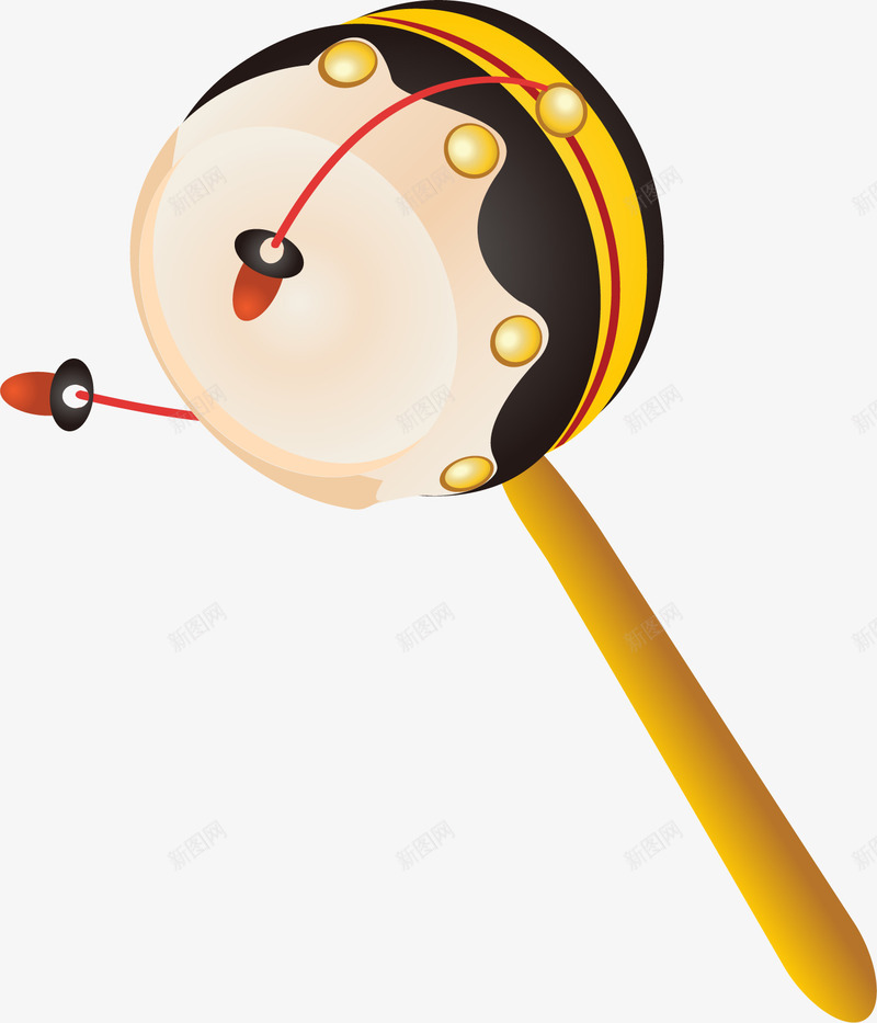 儿童玩具拨浪鼓矢量图ai免抠素材_新图网 https://ixintu.com 儿童 小时候 拨浪鼓 玩具 矢量图