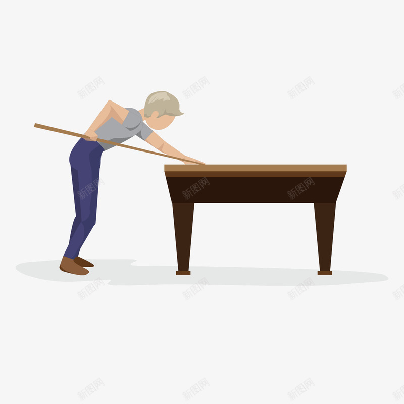玩桌球的男孩矢量图ai免抠素材_新图网 https://ixintu.com 休闲 台球 娱乐 娱乐项目 斯洛克 桌球 男人 矢量图