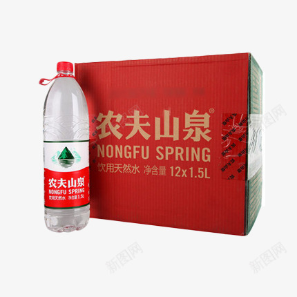 农夫山泉矿泉水产品实物png免抠素材_新图网 https://ixintu.com 产品实物 农夫山泉 矿泉水 箱子 红色
