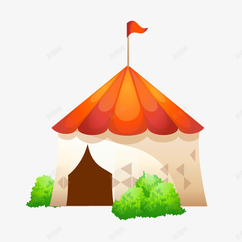 卡通蒙古包png免抠素材_新图网 https://ixintu.com 卡通 帐篷 房子 蒙古包
