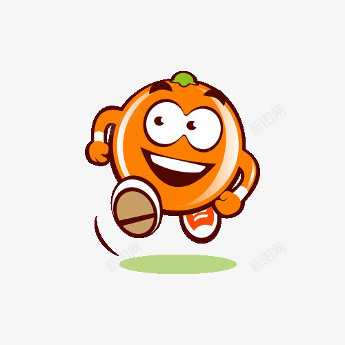 卡通奔跑的香橙png免抠素材_新图网 https://ixintu.com 卡通 奔跑 斜眼看 橘子 橘子小人 橙子 比赛 水果 香橙 香橙卡通