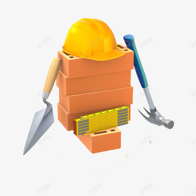 铲子斧头装修工具png免抠素材_新图网 https://ixintu.com 安全帽 斧头 砖头 装修工具 铲子