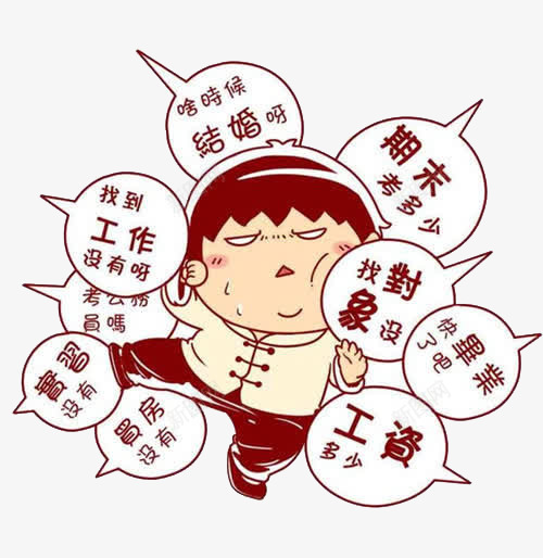 烦恼的卡通小胖子png免抠素材_新图网 https://ixintu.com 卡通 小胖子 烦恼的人 男孩