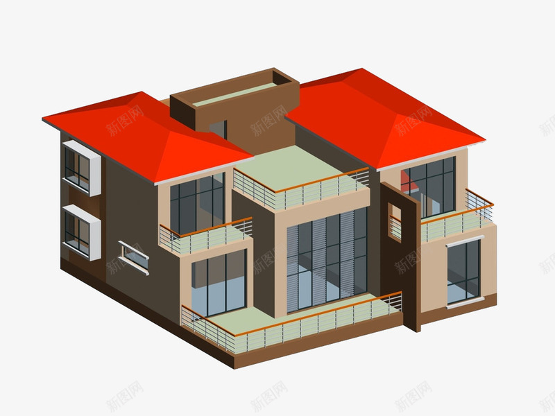 房屋模型效果图png免抠素材_新图网 https://ixintu.com 别墅装修3D效果图 复式房子立体图 户型图 房屋修建模型图 房屋模型效果图 立体房屋 连排别墅