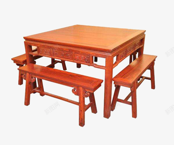 棕色八仙桌实木家具png免抠素材_新图网 https://ixintu.com 八仙桌 商业 实木 家具 平面 设计
