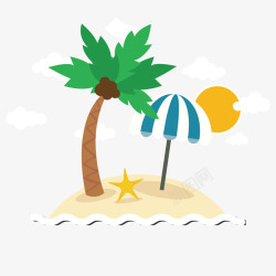 遮阳伞夏季度假小岛昂儒昂高清图片