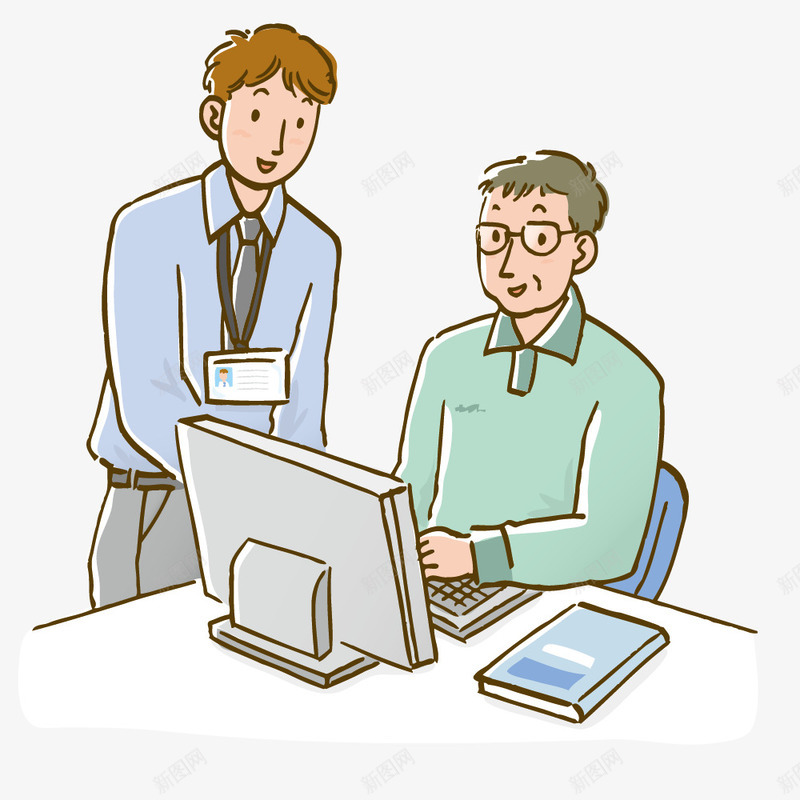 请教问题的工作人员矢量图ai免抠素材_新图网 https://ixintu.com 工作 插画 日常生活 矢量图