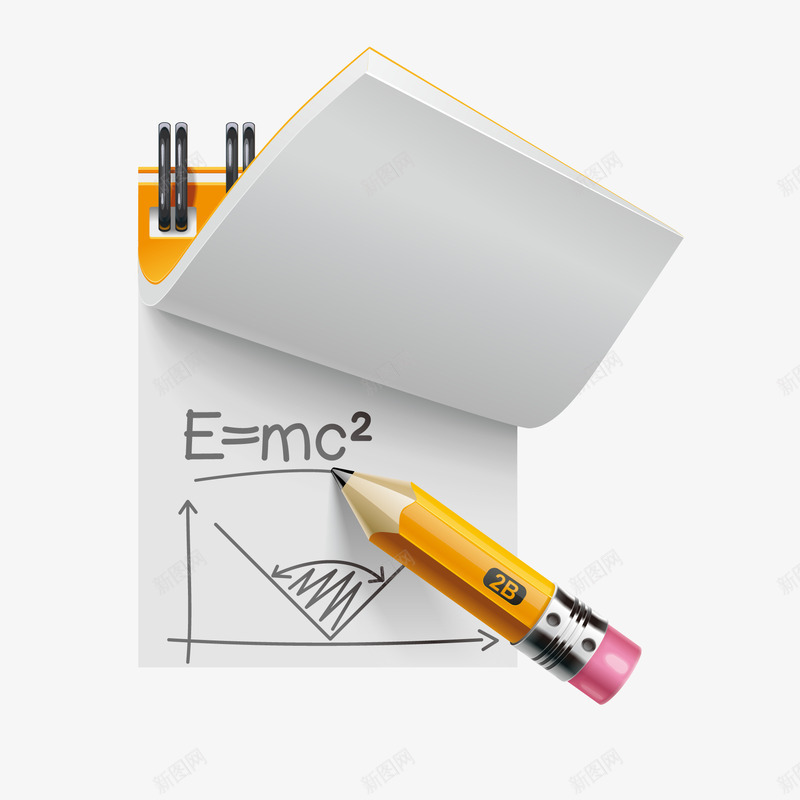 卡通铅笔和本子矢量图ai免抠素材_新图网 https://ixintu.com 卡通 学习 开学季 数学 文具 本子 知识 铅笔 矢量图