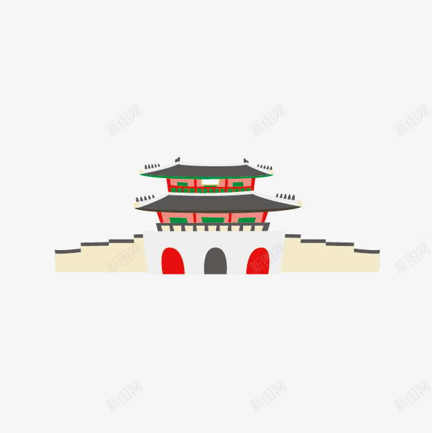 韩国建筑png免抠素材_新图网 https://ixintu.com 建筑物 房子 房屋 楼房 韩国元素 韩国建筑