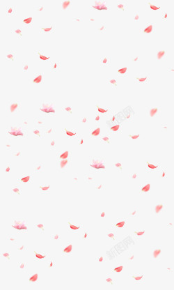 粉色樱花主题卡通粉色漂浮花瓣高清图片