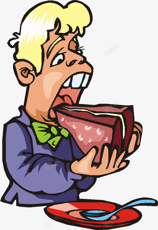 吃东西的男孩png免抠素材_新图网 https://ixintu.com 吃动物 张嘴 手绘 男孩 金发