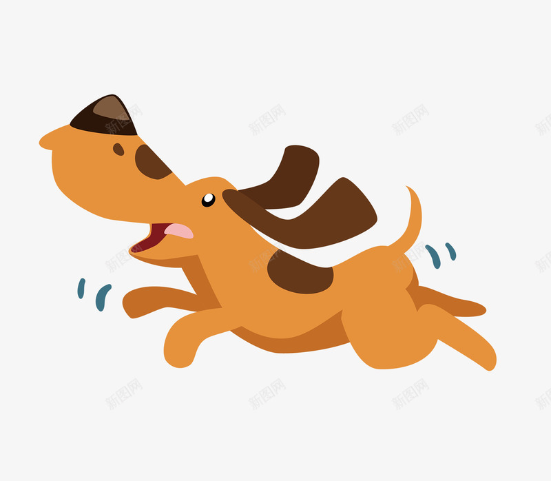 可爱卡通开心奔跑小狗png免抠素材_新图网 https://ixintu.com PNG 卡通 可爱 奔跑 小狗 开心