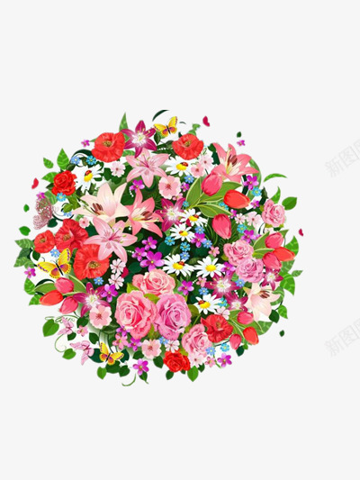 花团png免抠素材_新图网 https://ixintu.com 简单 花朵 装饰