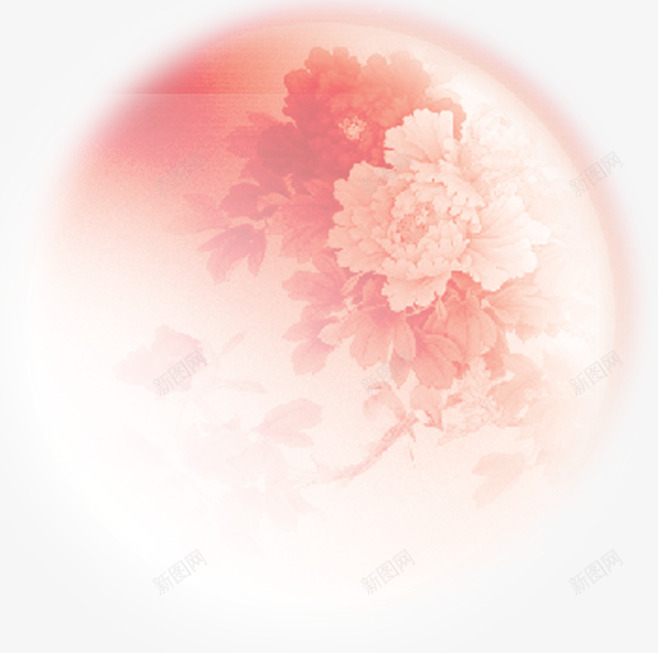 中秋的粉色月亮png免抠素材_新图网 https://ixintu.com 中秋 月 月亮 粉色月亮 花