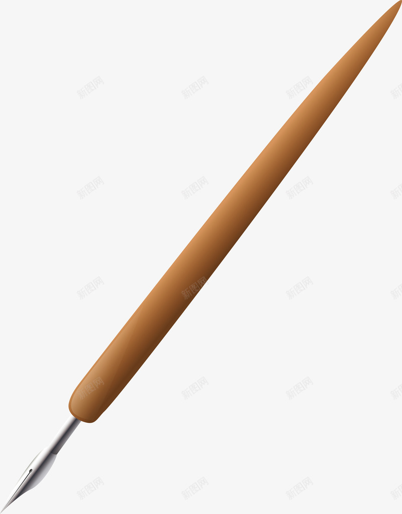 尖头钢笔文具用品矢量图ai免抠素材_新图网 https://ixintu.com 书写 办公用品 墨水 尖头 棕色 流畅 笔尖 钢笔 矢量图