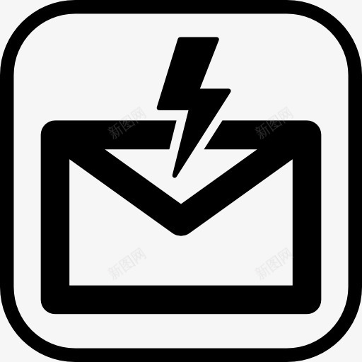 新邮件闪电标志图标png_新图网 https://ixintu.com 信件 信封 接口 电子邮件 邮件 闪电 雷电