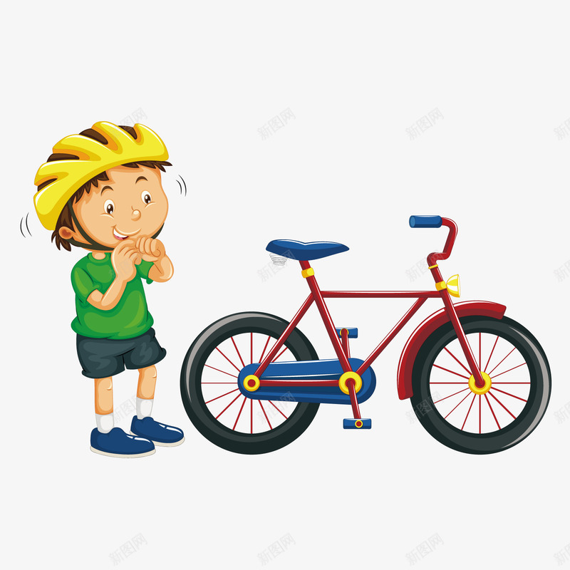 骑单车png免抠素材_新图网 https://ixintu.com PNG免抠图下载 儿童 安全帽 自行车 装饰 防护