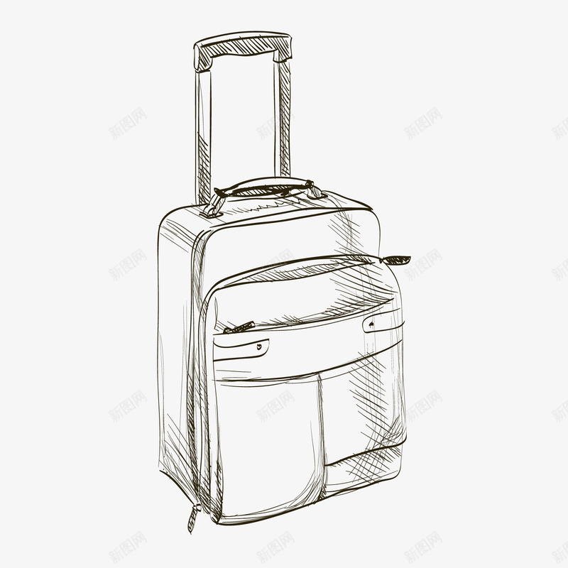 手绘皮箱行李箱矢量图ai免抠素材_新图网 https://ixintu.com 出差 平面设计 手绘 旅游 旅行包 皮箱 矢量素材 箱子 行李箱 矢量图