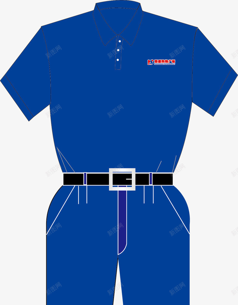 蓝色工人服装图png免抠素材_新图网 https://ixintu.com 上衣 商务男装 套装 工作服 服装 男装 职业服装 职业装 职员服装 衣服