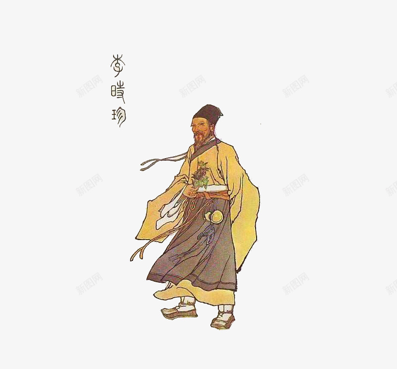 李时珍侧面全身图案png免抠素材_新图网 https://ixintu.com 人物 侧面 全身图案 效果图案 李时珍 李时珍人物 装饰