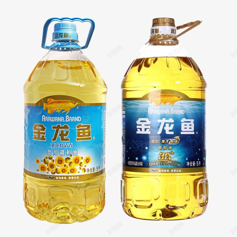 两瓶食用调和油png免抠素材_新图网 https://ixintu.com 厨房 厨房用品 大豆油 油炸 清香 炒菜 芝麻油 菜籽油 调料 金龙鱼调和油 食品