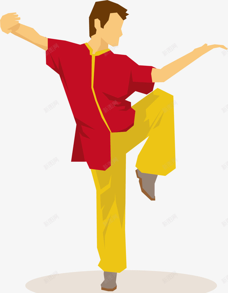 抬腿卡通金鸡独立png免抠素材_新图网 https://ixintu.com 中华武术 中国武术 中国武魂 卡通武术 抬腿 武术 矢量武术 金鸡独立